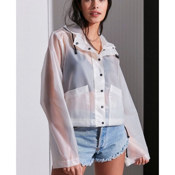 Urban Outfitters Cropped Clear Raincoat 